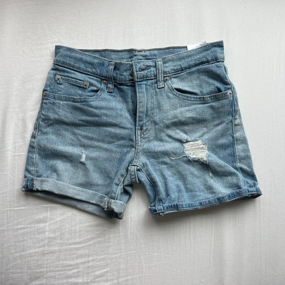Levi's Shorts Light Blue Distressed - Size 27 - Picture 1 of 5